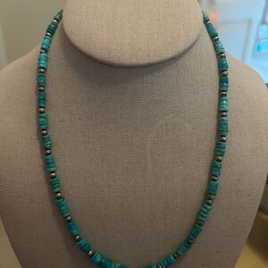 Sterling Silver And Turquoise Beaded Necklace